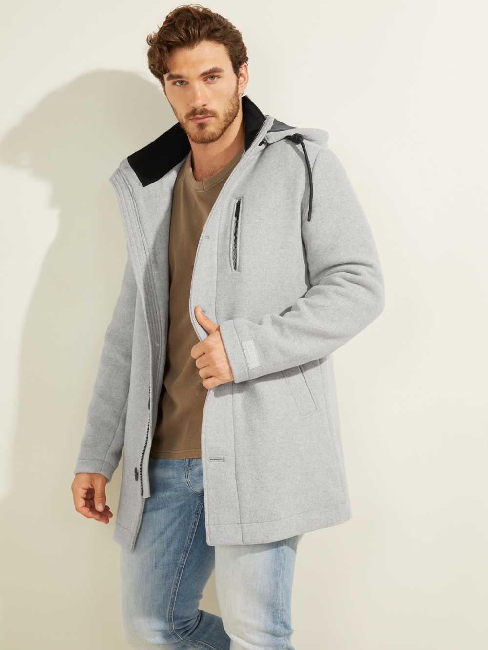 Kjop Guess Frakker Urban Ull Blend Herre Lyse Gra